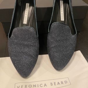 Veronica Beard Glitter/Metallic Midnight Loafers. Size 38 fits like size 7.